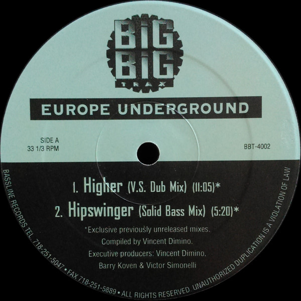 Various - Europe Underground | Big Big Trax (BBT-4002-1) - 2
