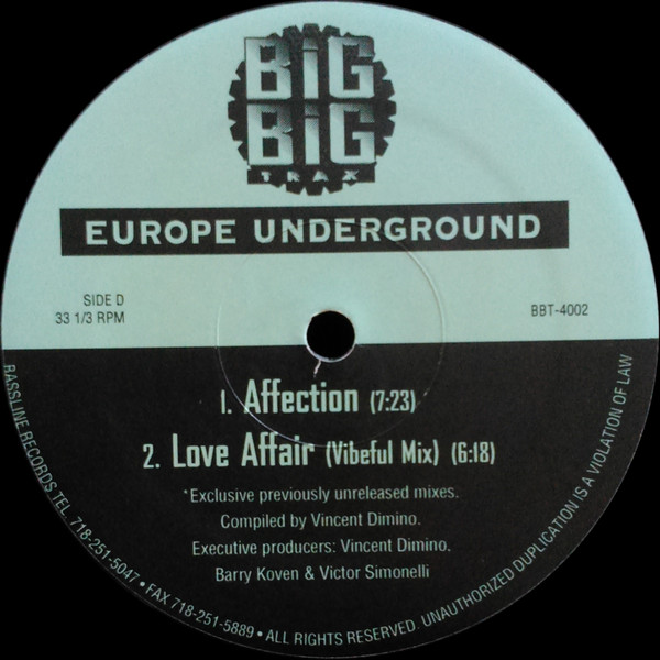 Various - Europe Underground | Big Big Trax (BBT-4002-1) - 5