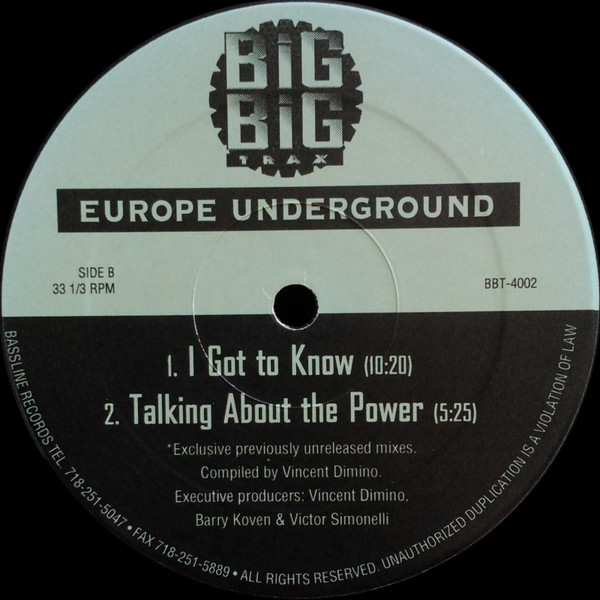 Various - Europe Underground | Big Big Trax (BBT-4002-1) - 3