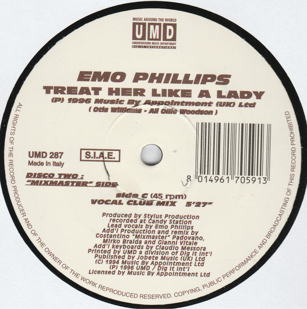 Emo Phillips - Treat Her Like A Lady | Underground Music Department (UMD) (UMD 287) - 5 Emo Phillips - Treat Her Like A Lady | Underground Music Department (UMD) (UMD 287) - 5
