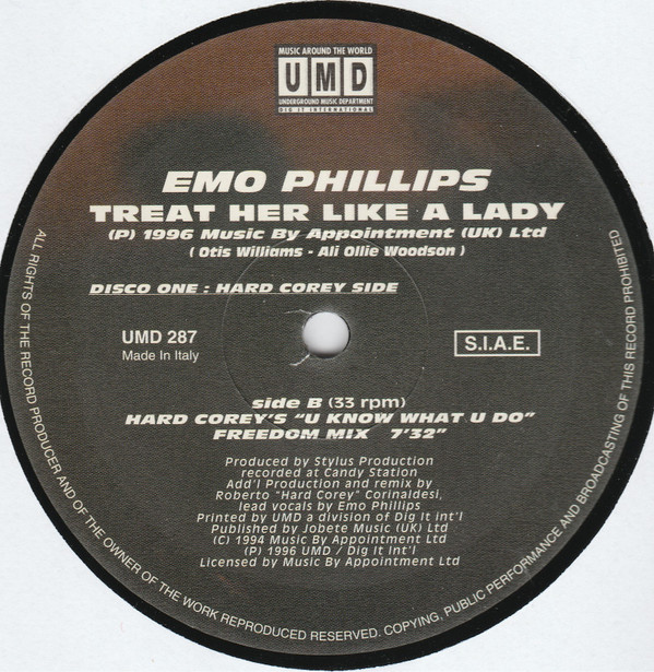 Emo Phillips - Treat Her Like A Lady | Underground Music Department (UMD) (UMD 287) - 4 Emo Phillips - Treat Her Like A Lady | Underground Music Department (UMD) (UMD 287) - 4