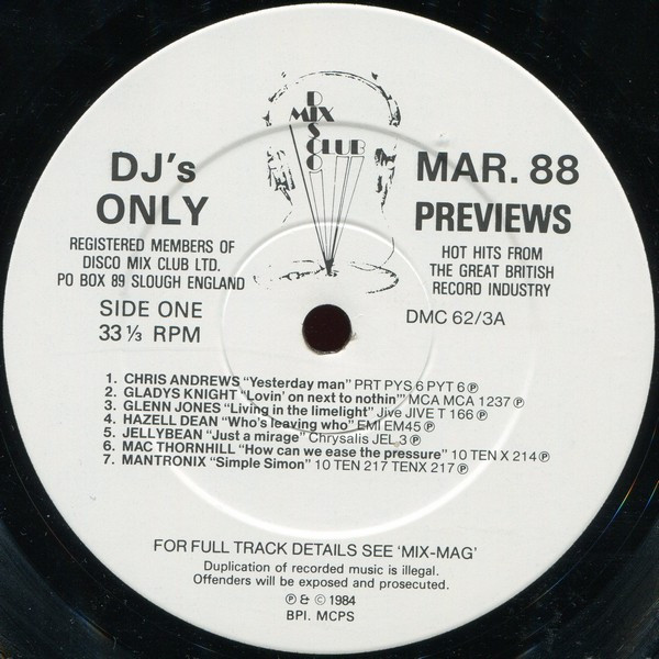 Various - March 88 Previews | DMC (DMC 62/3) - 3