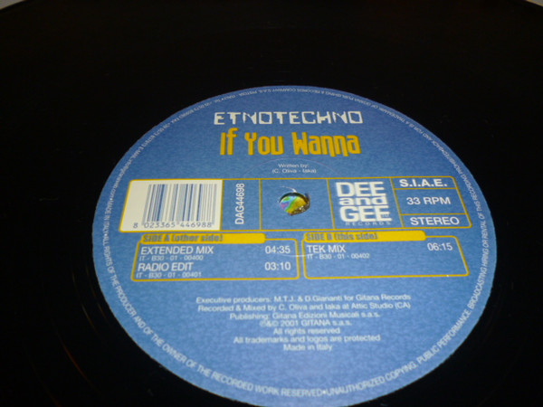 Etnotechno - If You Wanna | Dee And Gee Records (DAG 44698) - 4