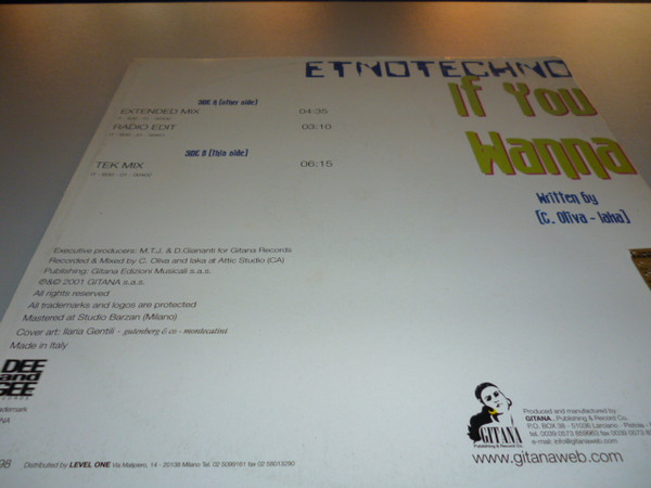 Etnotechno - If You Wanna | Dee And Gee Records (DAG 44698) - 3