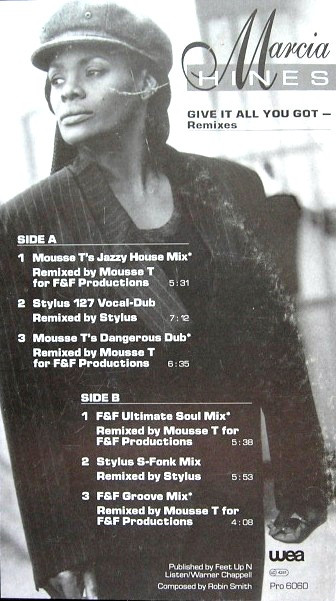 Marcia Hines - Give It All You Got - Remixes | WEA (PRO 6060) - 2