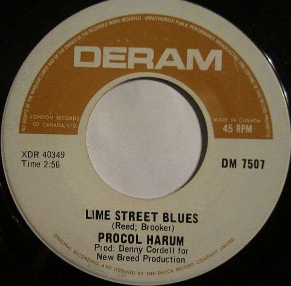 Procol Harum - A Whiter Shade Of Pale / Lime Street Blues | Deram (DM 7507) - 2