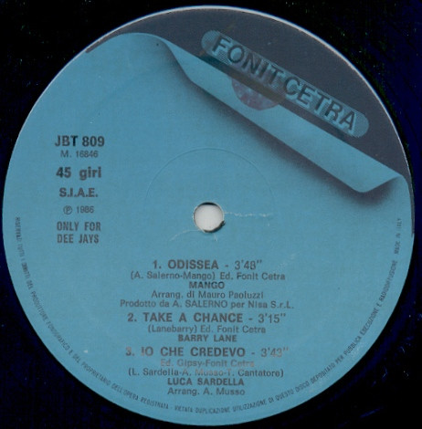 Various - Speciale D.J. | Fonit Cetra (JBT 809)