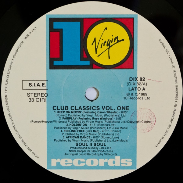 Soul II Soul - Club Classics Vol. One | 10 Records (DIX 82) - 3
