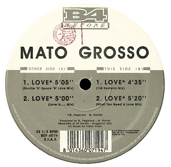 Mato Grosso - Love | B4 Before (BEF 4019) - 3 Mato Grosso - Love | B4 Before (BEF 4019) - 3