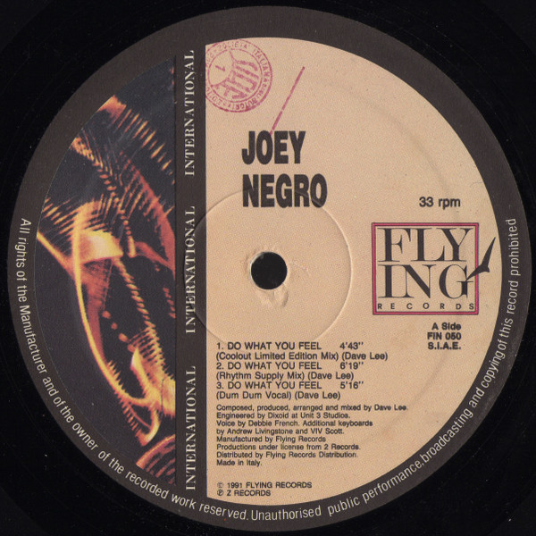 Joey Negro - Do What You Feel | Flying International (FIN 050) - main Joey Negro - Do What You Feel | Flying International (FIN 050) - main