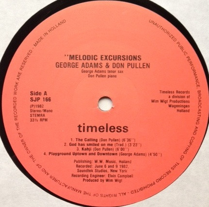 George Adams & Don Pullen - Melodic Excursions | Timeless (SJP 166) - 3 George Adams & Don Pullen - Melodic Excursions | Timeless (SJP 166) - 3