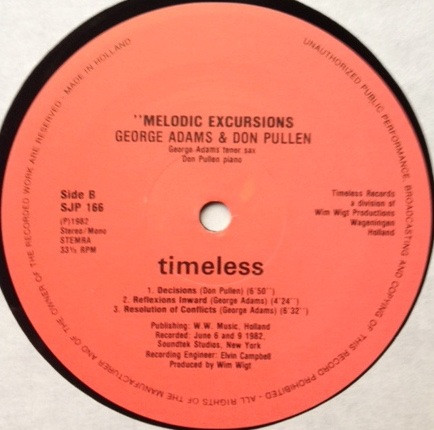 George Adams & Don Pullen - Melodic Excursions | Timeless (SJP 166) - 4 George Adams & Don Pullen - Melodic Excursions | Timeless (SJP 166) - 4