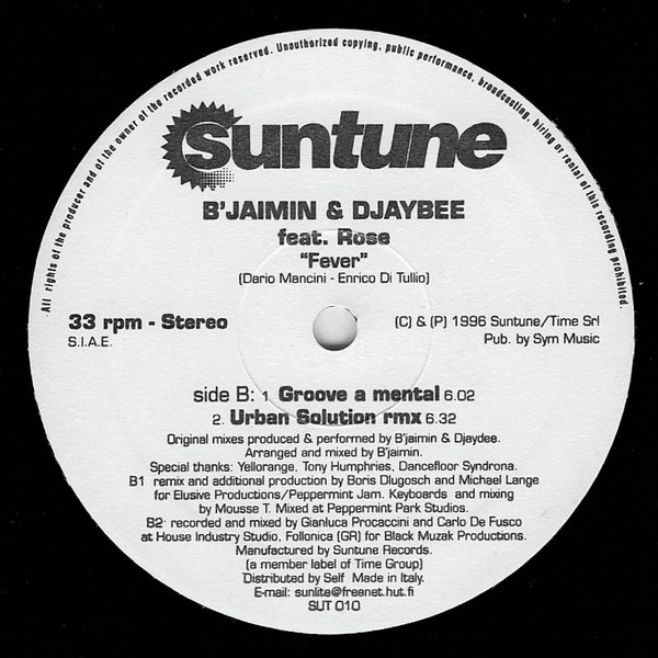 D' Jaimin & Djaybee Feat. Rose - Fever | Suntune (SUT 010) - 2