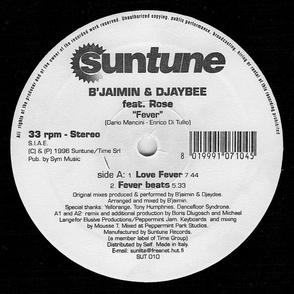 D' Jaimin & Djaybee Feat. Rose - Fever | Suntune (SUT 010) - main