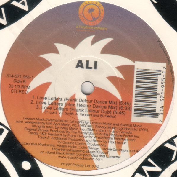 Ali - Love Letters | Island Black Music (314-571 955-1) - 3 Ali - Love Letters | Island Black Music (314-571 955-1) - 3