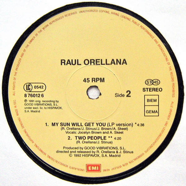 Raúl Orellana - My Sun Will Get You | EMI (8 76012 6) - 4