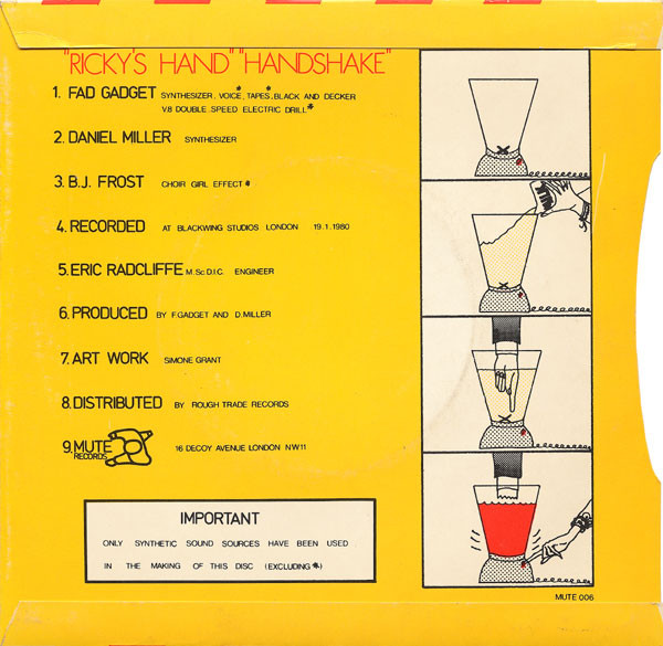 Fad Gadget - Ricky's Hand / Handshake | Mute (MUTE 006) - 2