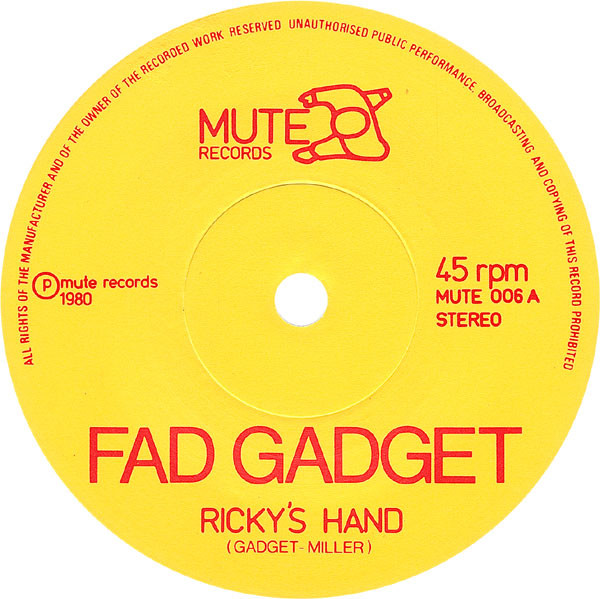 Fad Gadget - Ricky's Hand / Handshake | Mute (MUTE 006) - 3