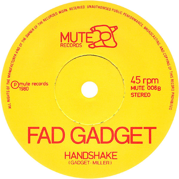 Fad Gadget - Ricky's Hand / Handshake | Mute (MUTE 006) - 4