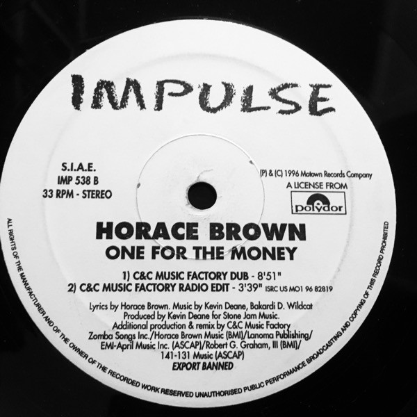 Horace Brown - One For The Money | Impulse (IMP 538) - 2 Horace Brown - One For The Money | Impulse (IMP 538) - 2