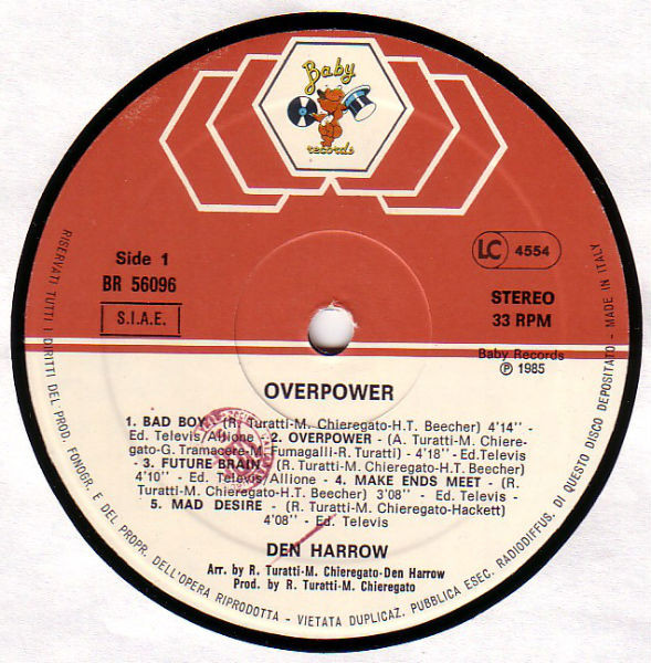 Den Harrow - Overpower | Baby Records (BR 56096) - 3