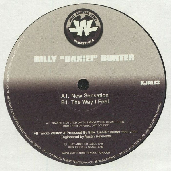 Billy "Daniel" Bunter - New Sensation / The Way I Feel | Just Another Label (KJAL13) - main Billy "Daniel" Bunter - New Sensation / The Way I Feel | Just Another Label (KJAL13) - main