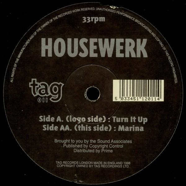 Housewerk - Turn It Up / Marina | Tag Records (tag 011)