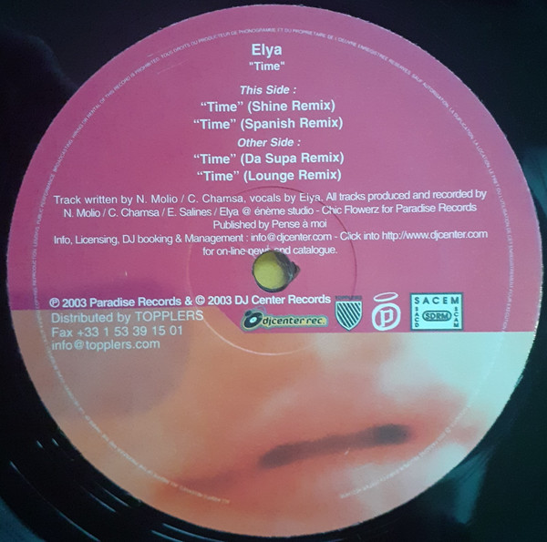 Elya - Time (The Remixes) | Paradise Records (PARADISE 010) - 3 Elya - Time (The Remixes) | Paradise Records (PARADISE 010) - 3