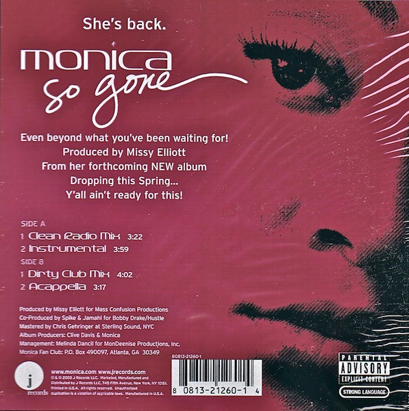 Monica - So Gone | J Records (80813-21260-1) - 2 Monica - So Gone | J Records (80813-21260-1) - 2