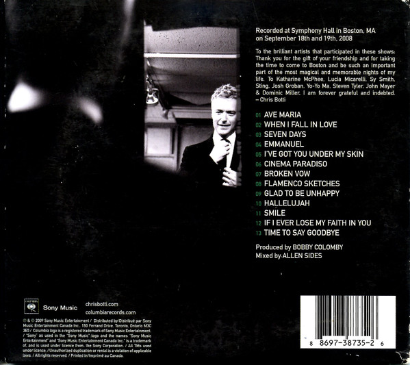 Chris Botti - Chris Botti In Boston | Columbia (88697 38735 2) - 2 Chris Botti - Chris Botti In Boston | Columbia (88697 38735 2) - 2