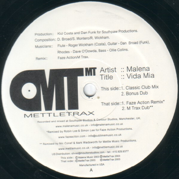 Malena - Vida Mia | Mettle Trax (MT 001) - 3