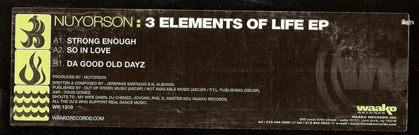 Nuyorson - 3 Elements Of Life EP | Waako Records (WR 1310)