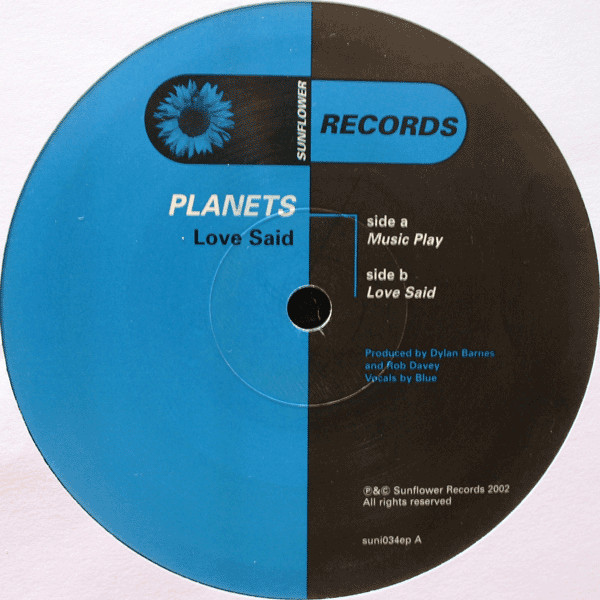 Planets - Love Said | Sunflower Records (suni034ep) - 2