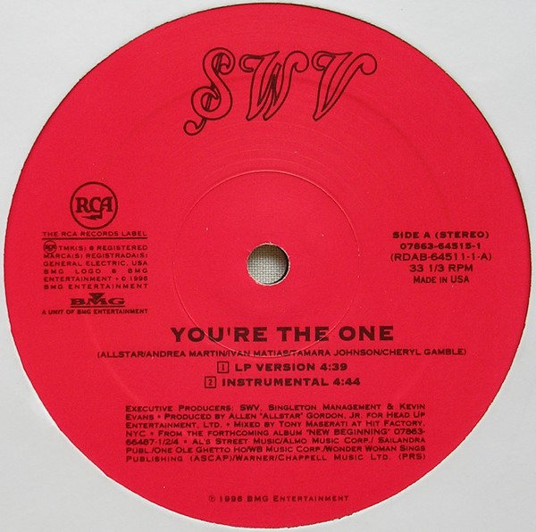 SWV - You're The One | RCA (07863-64515-1) - 3