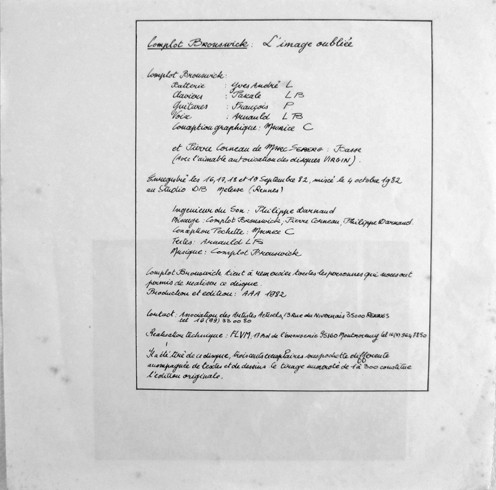 Complot Bronswick - L'Image Oubliée | F.L.V.M. (FLVM 304502) - 3