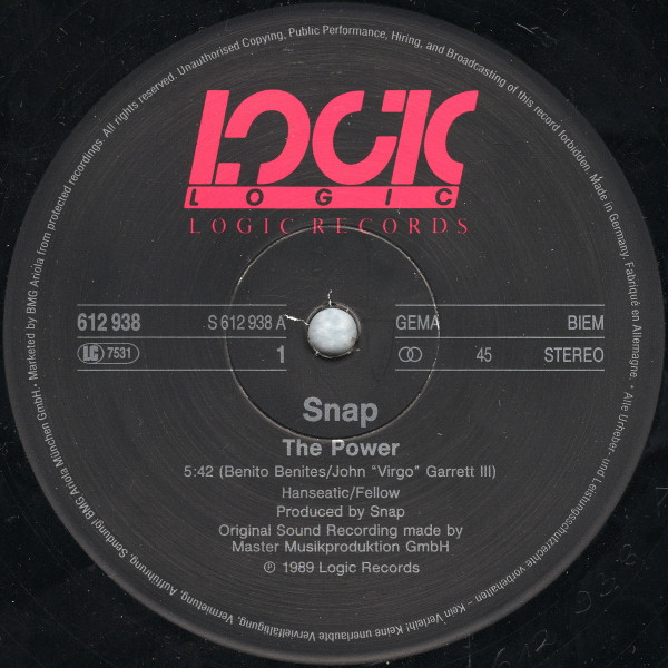 Snap! - The Power | Logic Records (612 938) - 3