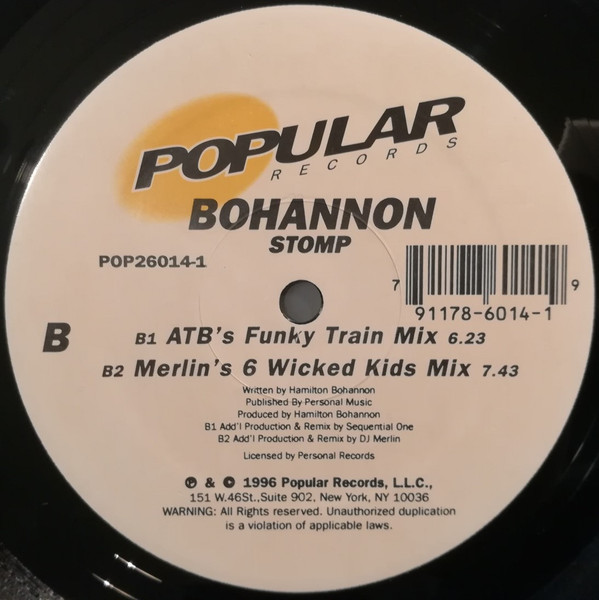 Bohannon - Stomp | Popular Records (POP26014-1) - 2 Bohannon - Stomp | Popular Records (POP26014-1) - 2
