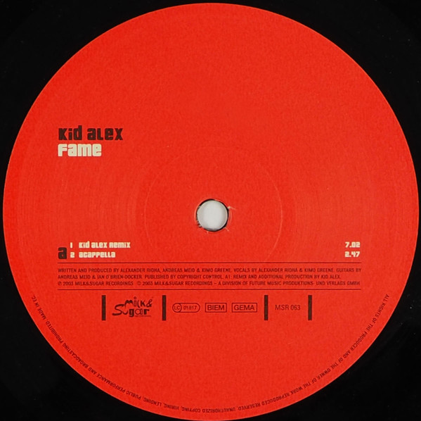 Kid Alex - Fame | Milk & Sugar Recordings (MSR 063) - main