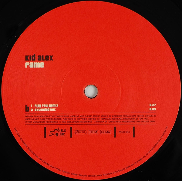 Kid Alex - Fame | Milk & Sugar Recordings (MSR 063) - 2