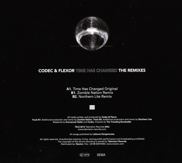 Codec & Flexor - Time Has Changed (The Remixes) | Television Records (TELE-08) - 2