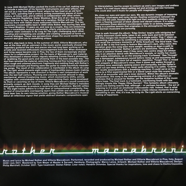 Michael Rother and Vittoria Maccabruni - As Long As The Light | Grönland Records (LPGRON258) - 6 Michael Rother and Vittoria Maccabruni - As Long As The Light | Grönland Records (LPGRON258) - 6