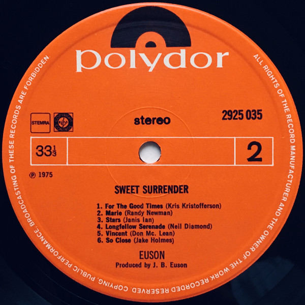 Euson - Sweet Surrender | Polydor (2925 035) - 4