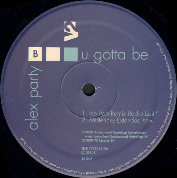 Alex Party - U Gotta Be | V2 (VVR5014126) - 4