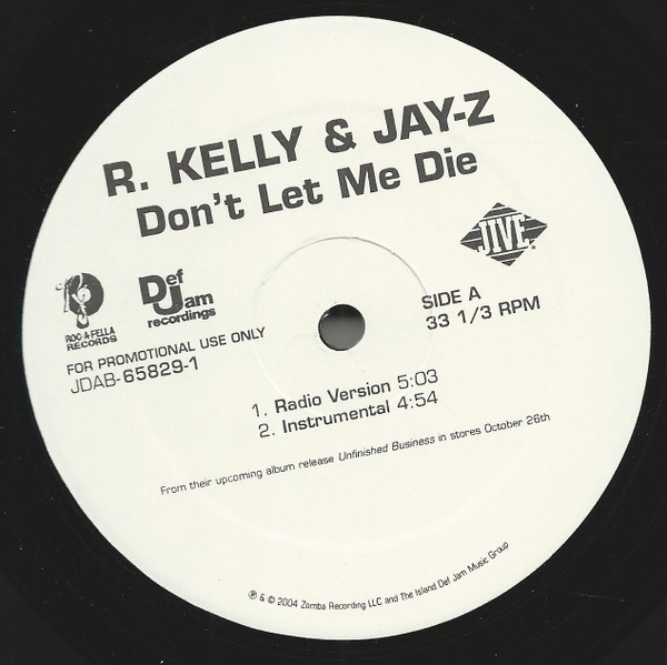 R. Kelly & Jay-Z - Don't Let Me Die | Jive (JDAB-65829-1) - 2