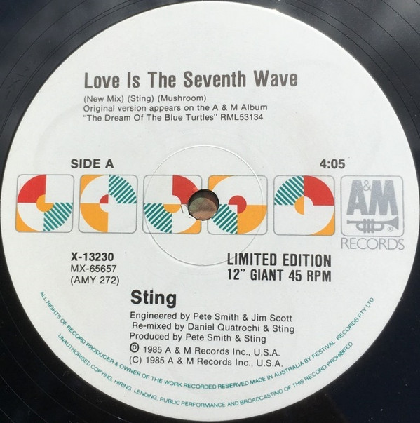 Sting - Love Is The Seventh Wave | A&M Records (X 13230) - 3 Sting - Love Is The Seventh Wave | A&M Records (X 13230) - 3