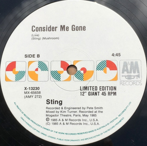 Sting - Love Is The Seventh Wave | A&M Records (X 13230) - 4 Sting - Love Is The Seventh Wave | A&M Records (X 13230) - 4