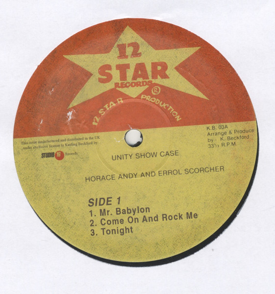 Horace Andy , Errol Scorcher - Unity Showcase | 12 Star Records (KB03) - 3