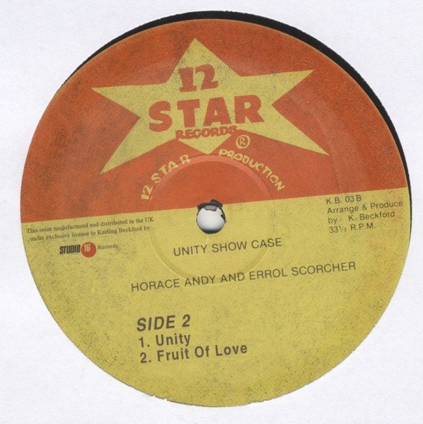 Horace Andy , Errol Scorcher - Unity Showcase | 12 Star Records (KB03) - 4