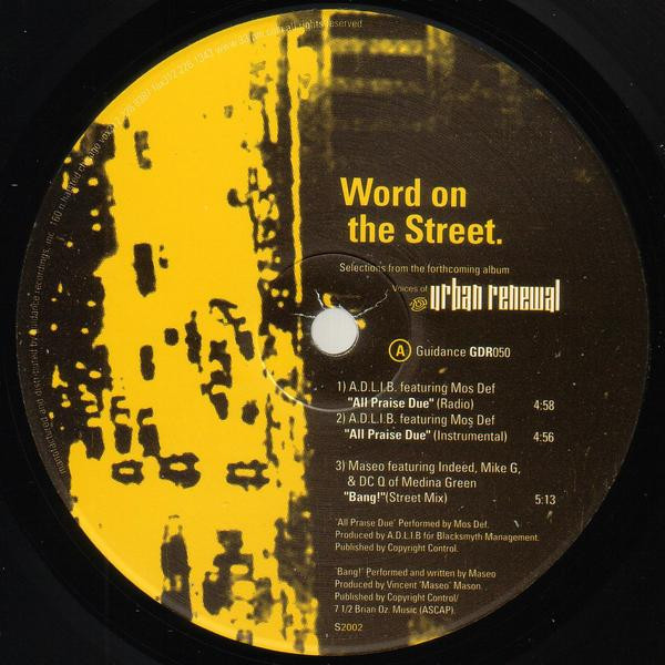 Various - Word On The Street | Guidance Recordings (GDR050)