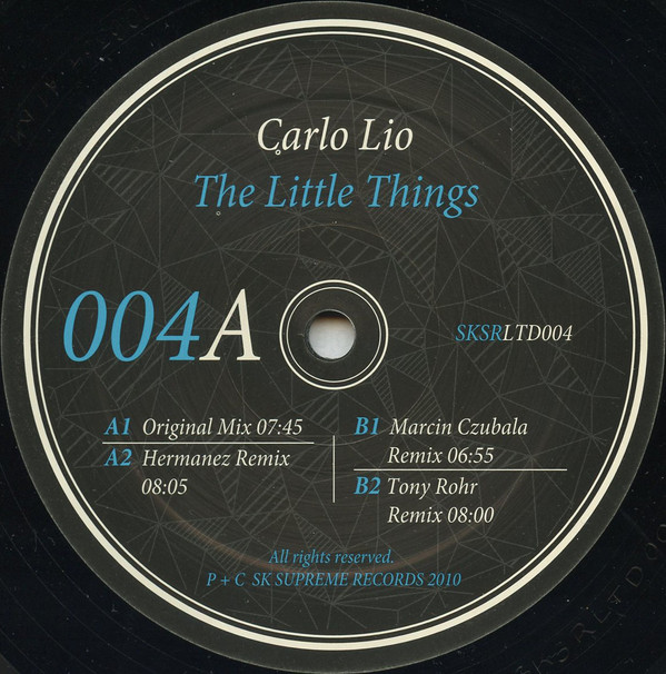 Carlo Lio - The Little Things | SK Supreme Records (SKSRLTD004) - 2 Carlo Lio - The Little Things | SK Supreme Records (SKSRLTD004) - 2